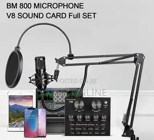 Condenser Microphone Kit V8 Sound Card Podcast Karaoke Live Streaming