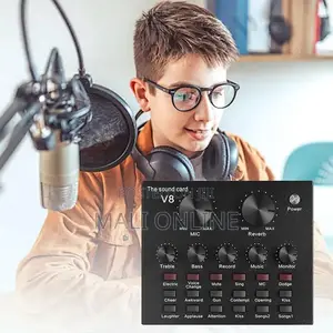 Condenser Microphone Kit V8 Sound Card Podcast Karaoke Live Streaming