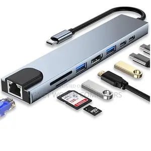 Type C 8 in 1 Hub With Usb C,Hdmi ,Usb A,Ethernet,Tf Card