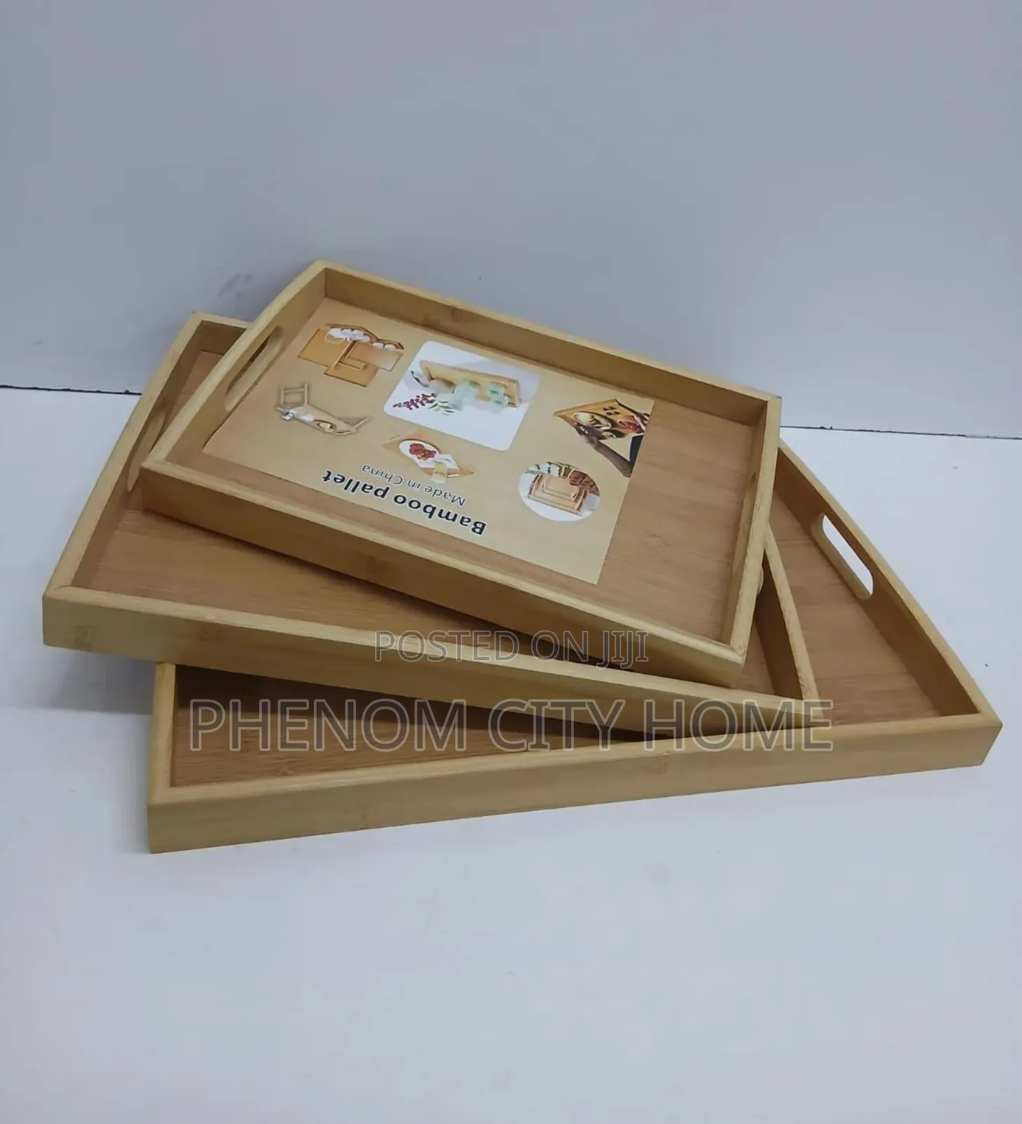 Quality 3pc Bamboo Serving Tray