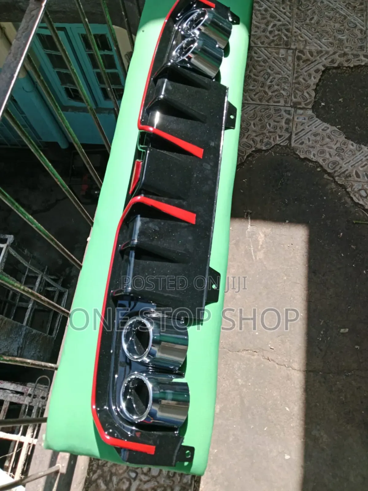 Sporty Style Universal Rear Diffuser With 4 Fake Exhaust Tip