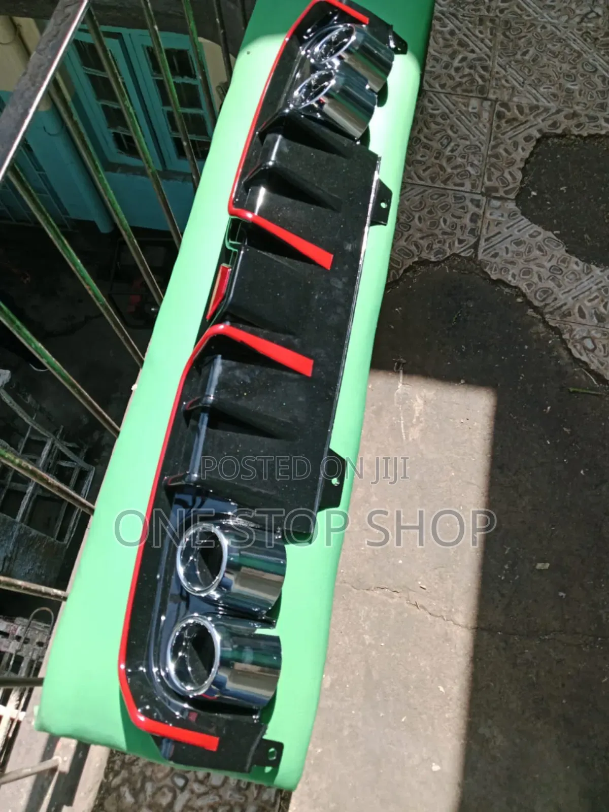 Car Rear Bumper Diffuser Lip Spoiler Quad Exhaust Tip Decoration