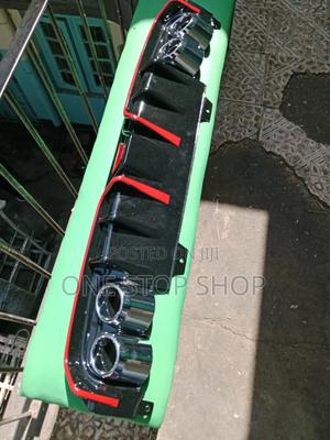Car Rear Bumper Diffuser Lip Spoiler Quad Exhaust Tip Decoration - thumbnail 2