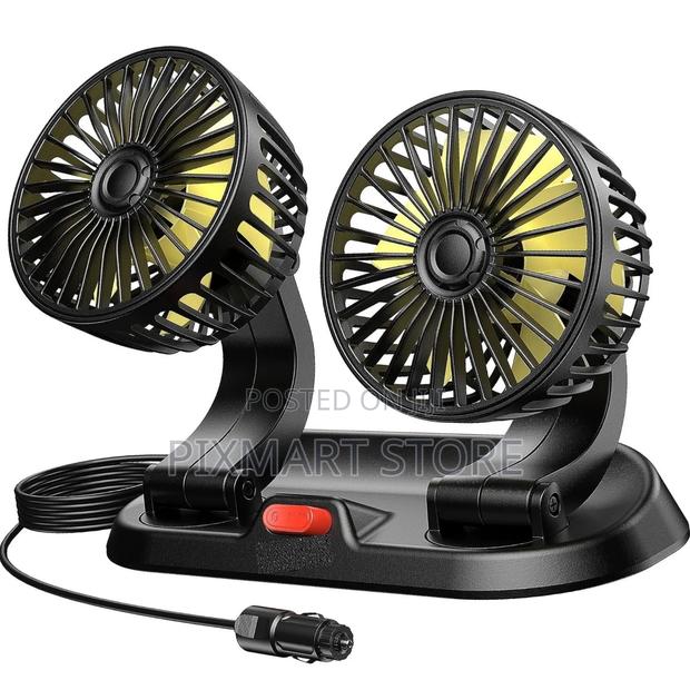 Dual Head Car Fan With Adjustable Airflow - main view