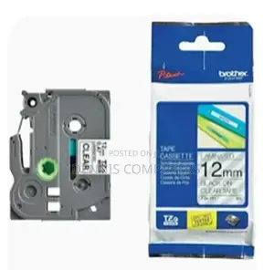 Brother 12mm X 8m Black on Clear Label Tape