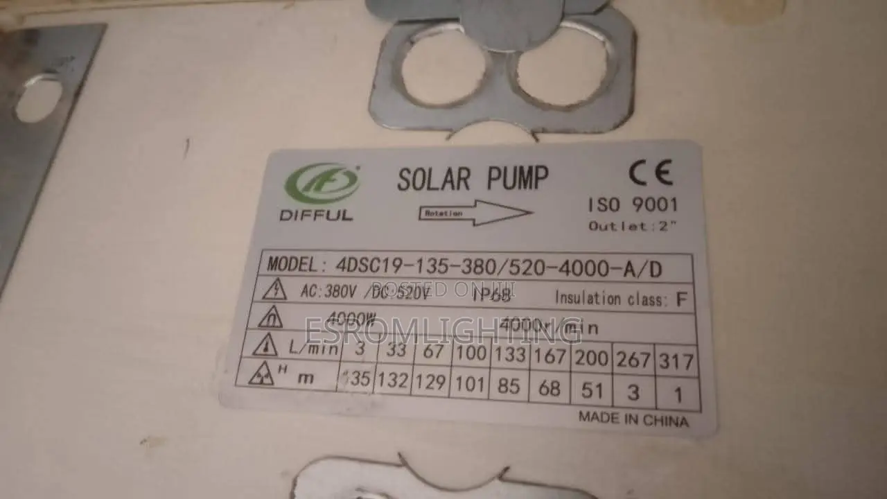 4000 Watts -4hp Difful Submersible Solar Water Pump -4dsc19-135