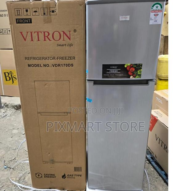 Vitron Vdr208ds 170l Double Door Refrigerator – Silver Hairline