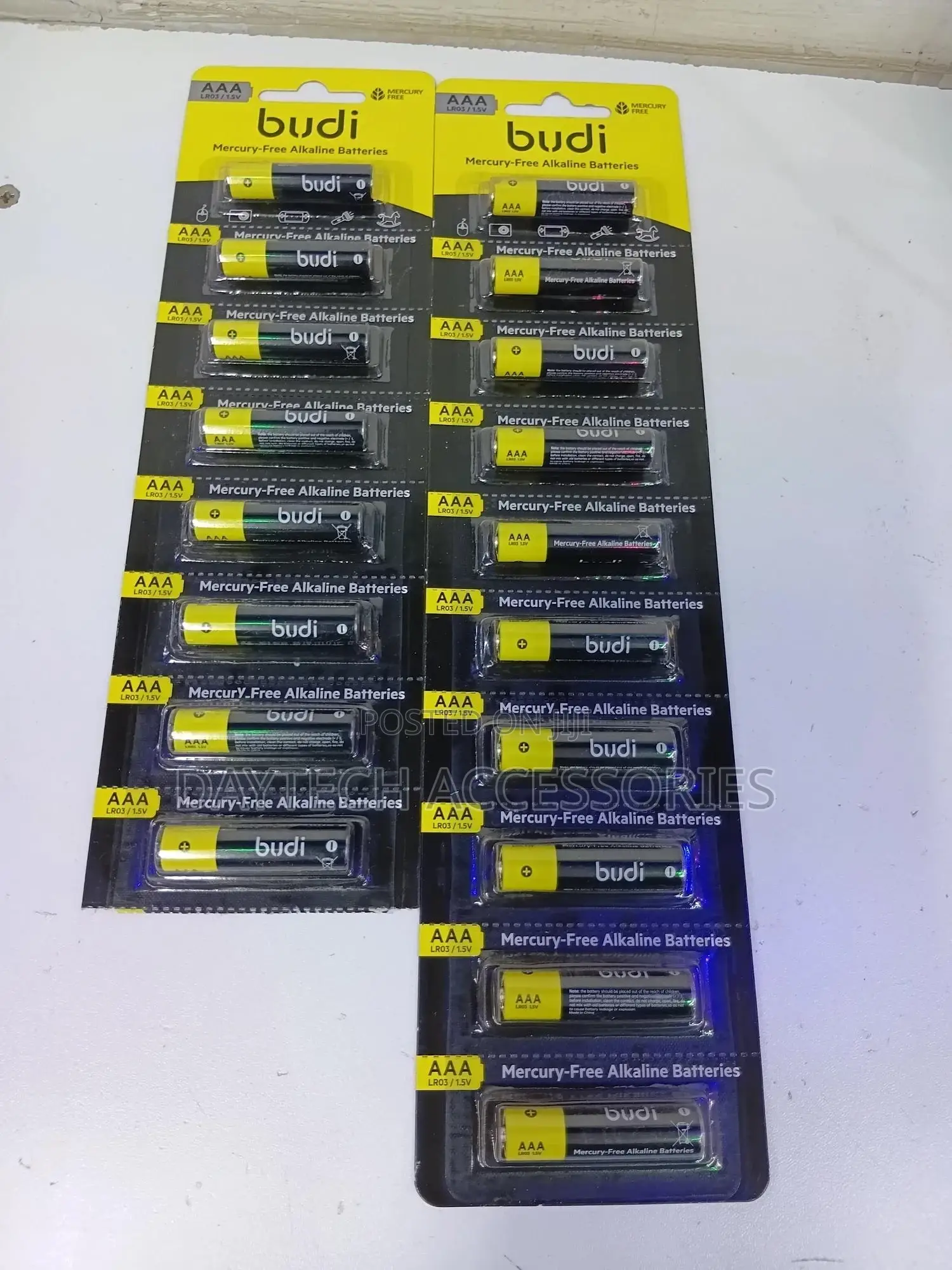 Set of 10pcs Budi Aaa Mercury-Free Alkaline Batteries.