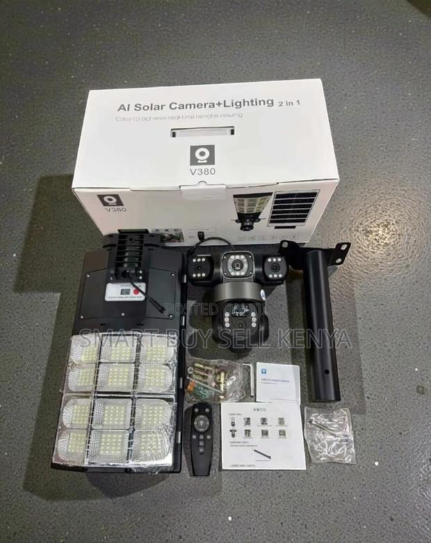 Pir Human Detection 12mp 4g Solar Camera With Solar Street Light