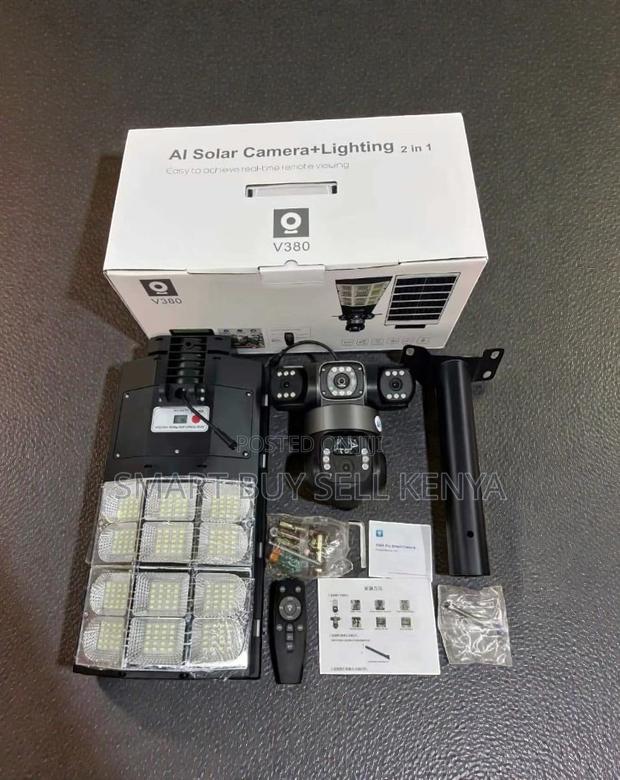 Motion Detection 12mp 4g Solar Camera With Solar Street Light