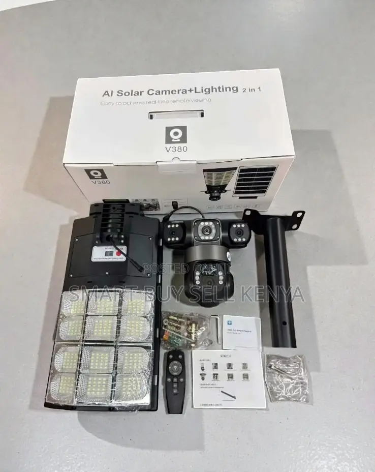 Smart Home Security 12mp 4g Solar Camera With Solar Street Light
