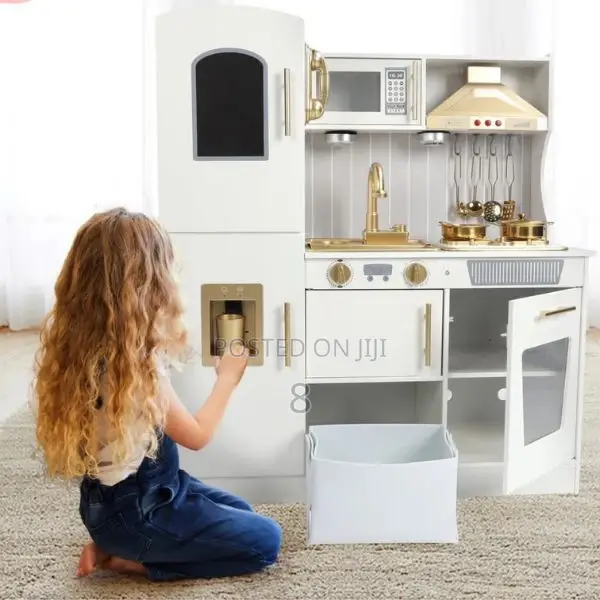 Festive White Wooden Play Kitche
