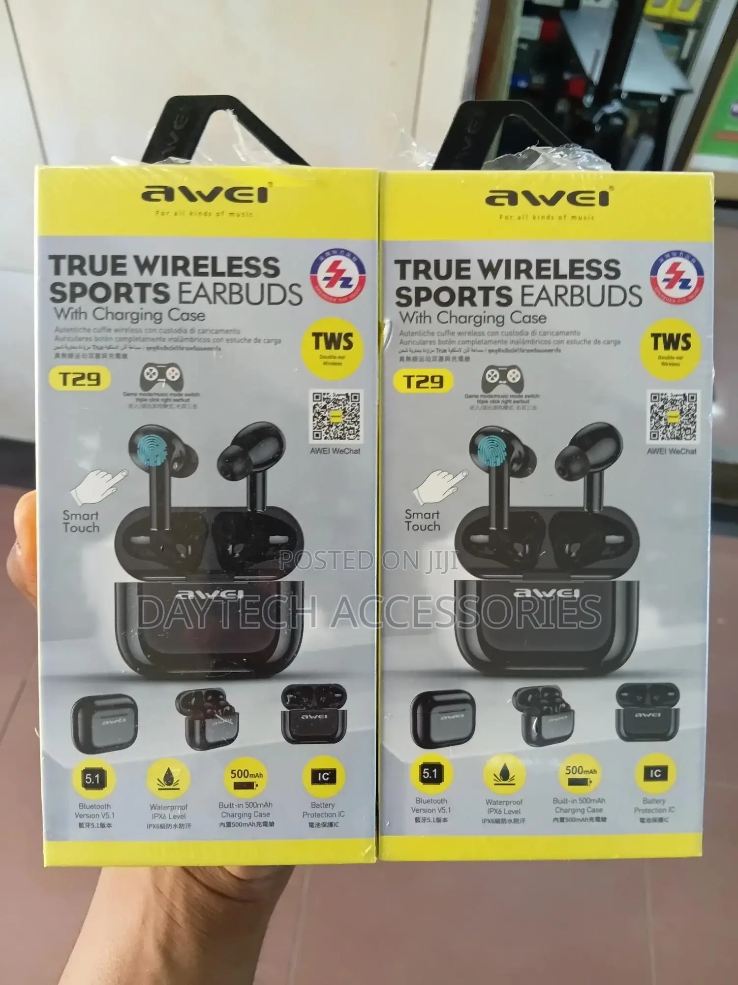 The Awei T29 True Wireless Bluetooth Sports Earbuds.