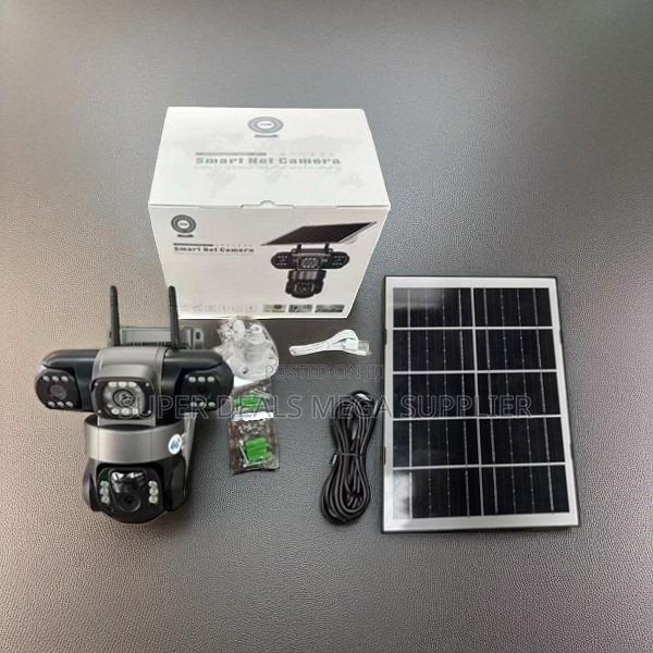 Durable Quality 12mp 4g PTZ Rotating Triple Lens Solar CCTV Camera