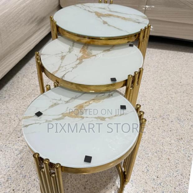3 in 1 Executive Pure Marble Center Table