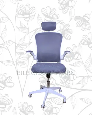 White Ergonomic Office Chair—Office-Ready Style, Neck Support Headrest