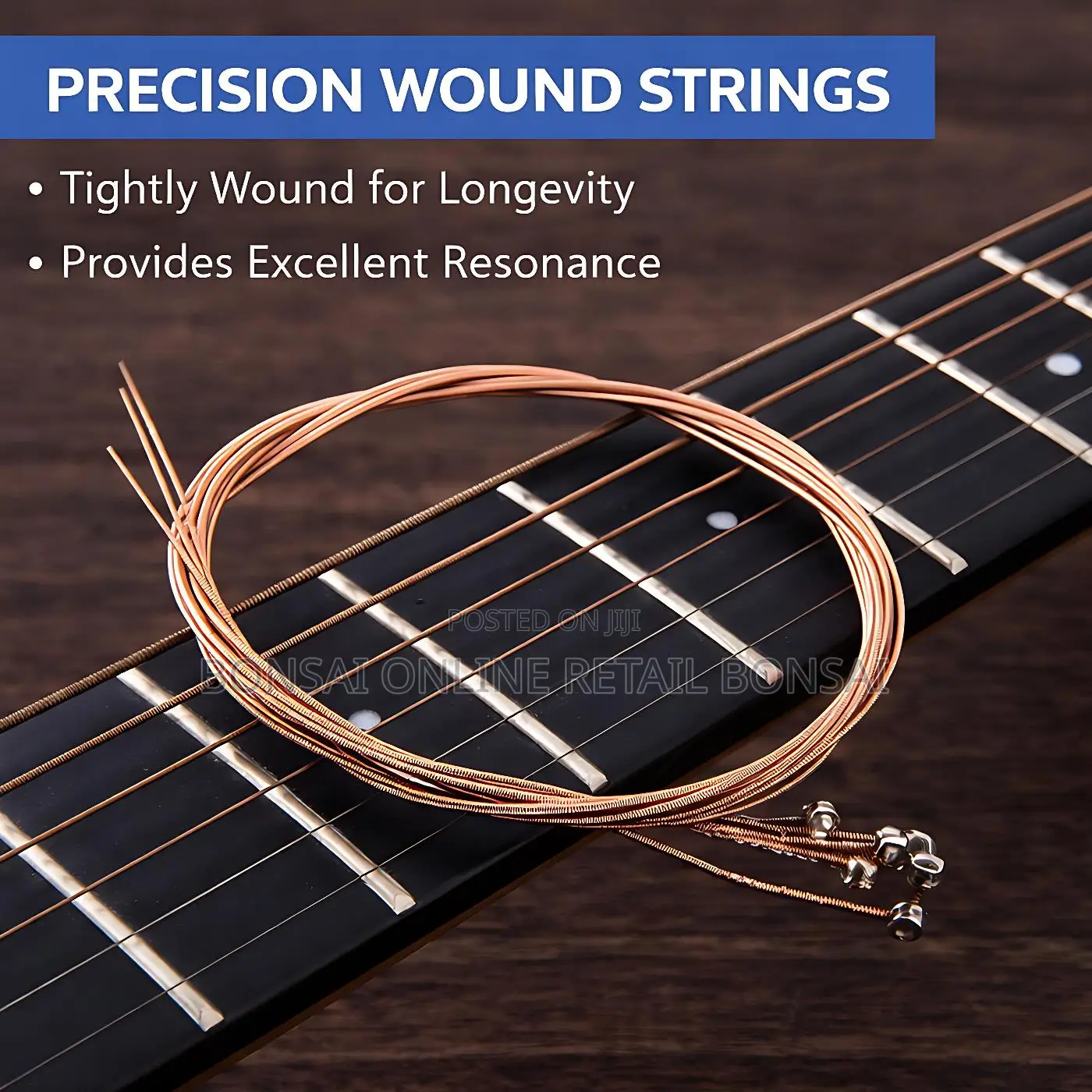 Acoustic Guitar Copper Strings 1–6 Set, Anti-Rust Bright Sound