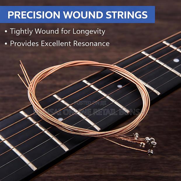 Acoustic Guitar Copper Strings 1–6 Set, Anti-Rust Bright Sound