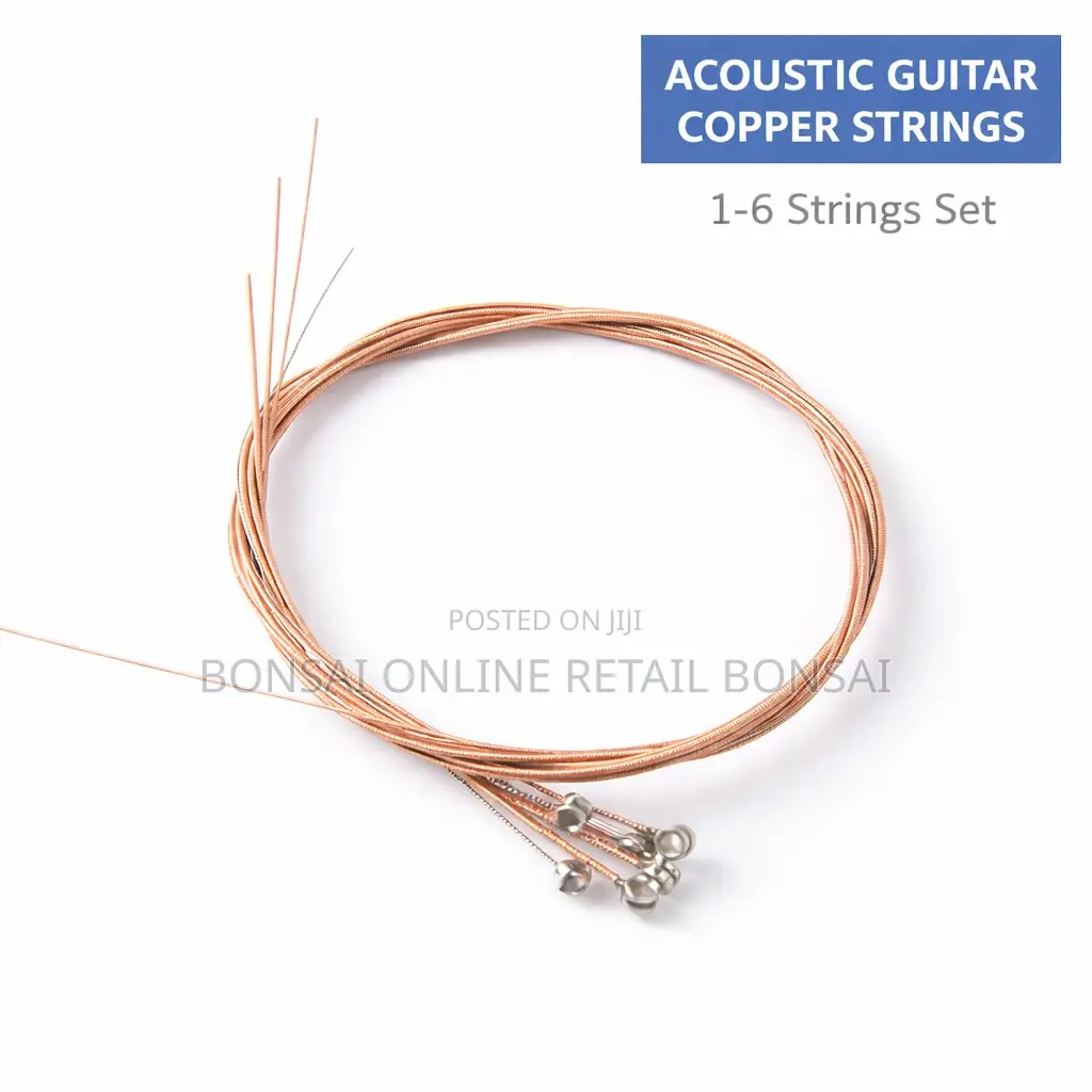 Acoustic Guitar Copper Strings 1–6 Set, Anti-Rust Bright Sound