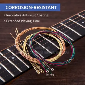 Acoustic Guitar Copper Strings 1–6 Set, Anti-Rust Bright Sound