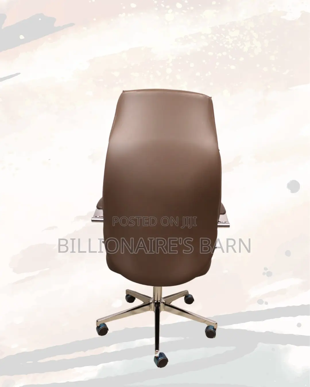 Brown High-Back Executive Chair | Smooth Movement, Strong Chrome Base