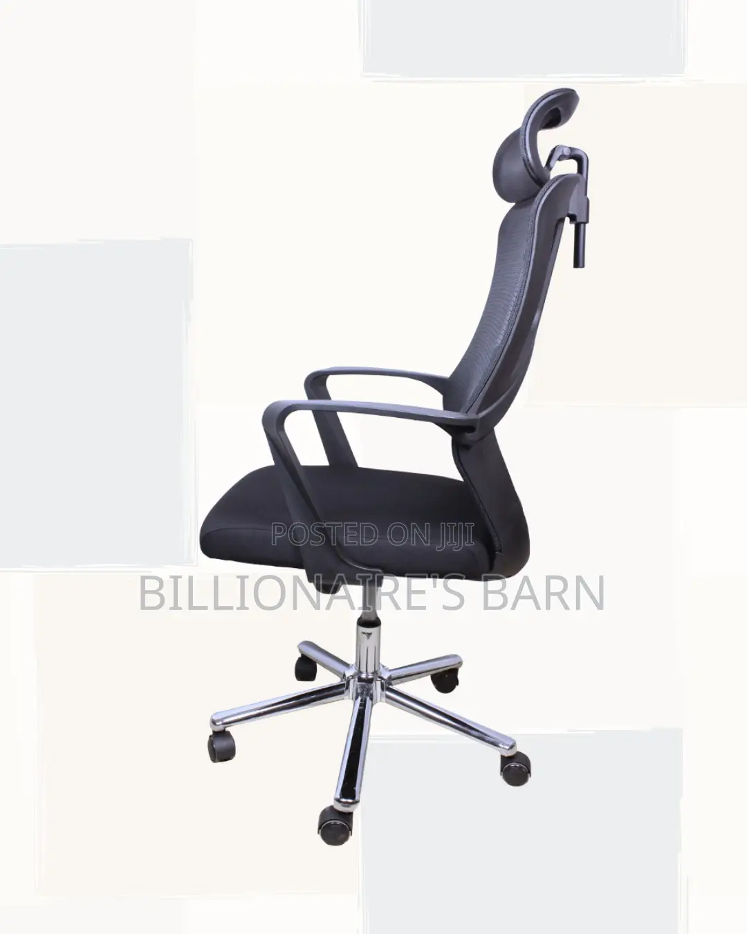 High-Back Mesh Task Chair — Smooth Movement, Neck Support Headrest