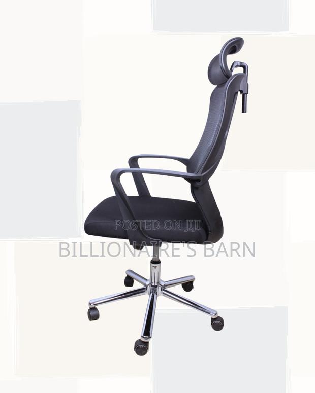 High-Back Mesh Task Chair — Smooth Movement, Neck Support Headrest