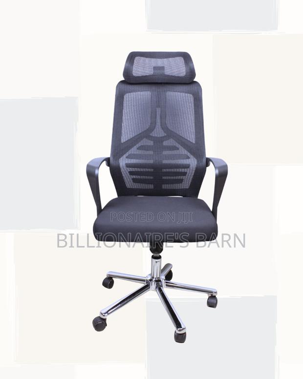 High-Back Mesh Task Chair — Smooth Movement, Neck Support Headrest - thumbnail 2