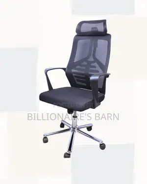 High-Back Mesh Task Chair — Smooth Movement, Neck Support Headrest
