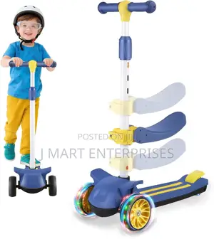 Wheel Kick Scooter For Boys Girls Ages Navy Blue