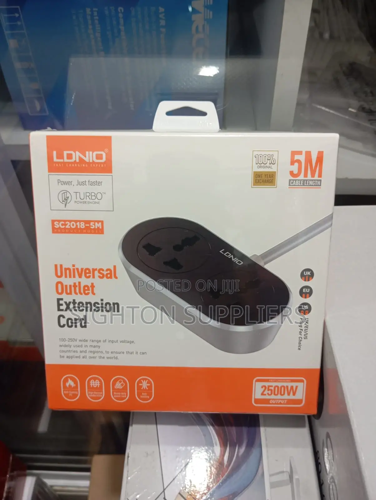 Ldnio 2 Ac Outlet Universal Extension 5m Power Socket Sc2018