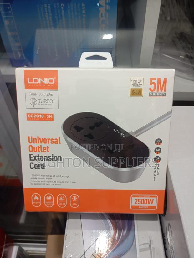 Ldnio 2 Ac Outlet Universal Extension 5m Power Socket Sc2018 - main view