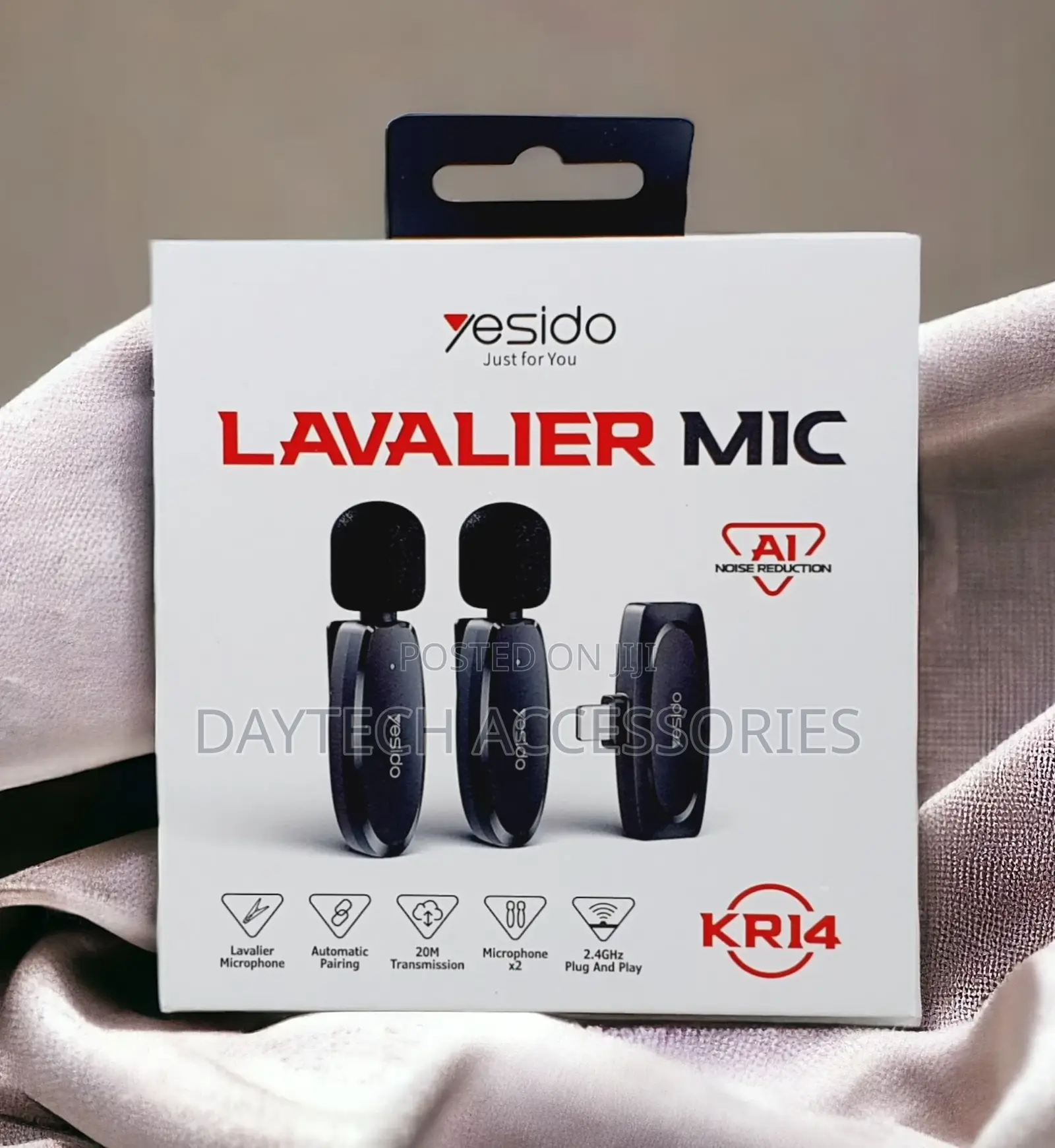 Yesido Kr14 Wireless Lavalier Mic With Ai Noise Reduction for iPhone.