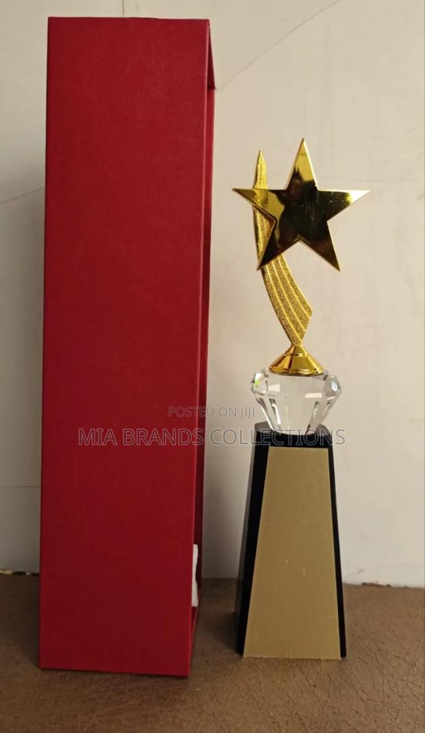 Gold Clear Crystal Star Award Trophy - thumbnail 4