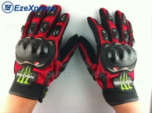 Red Full Fingers Breathable Rider Gloves