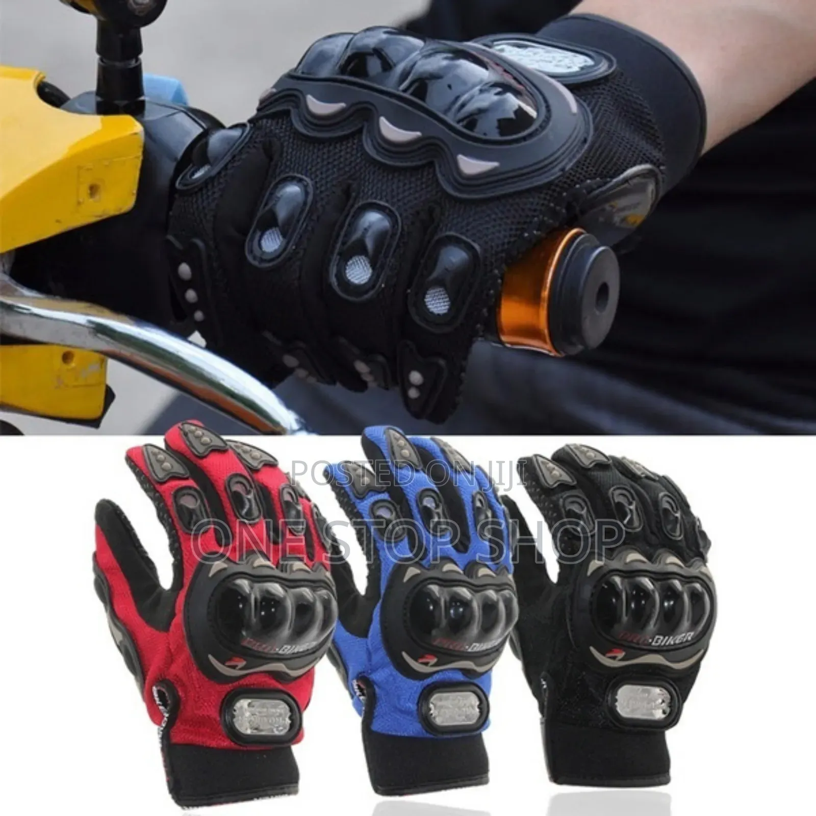 Red,Blue, Black Full Probiker Racing Motorcycle Gloves