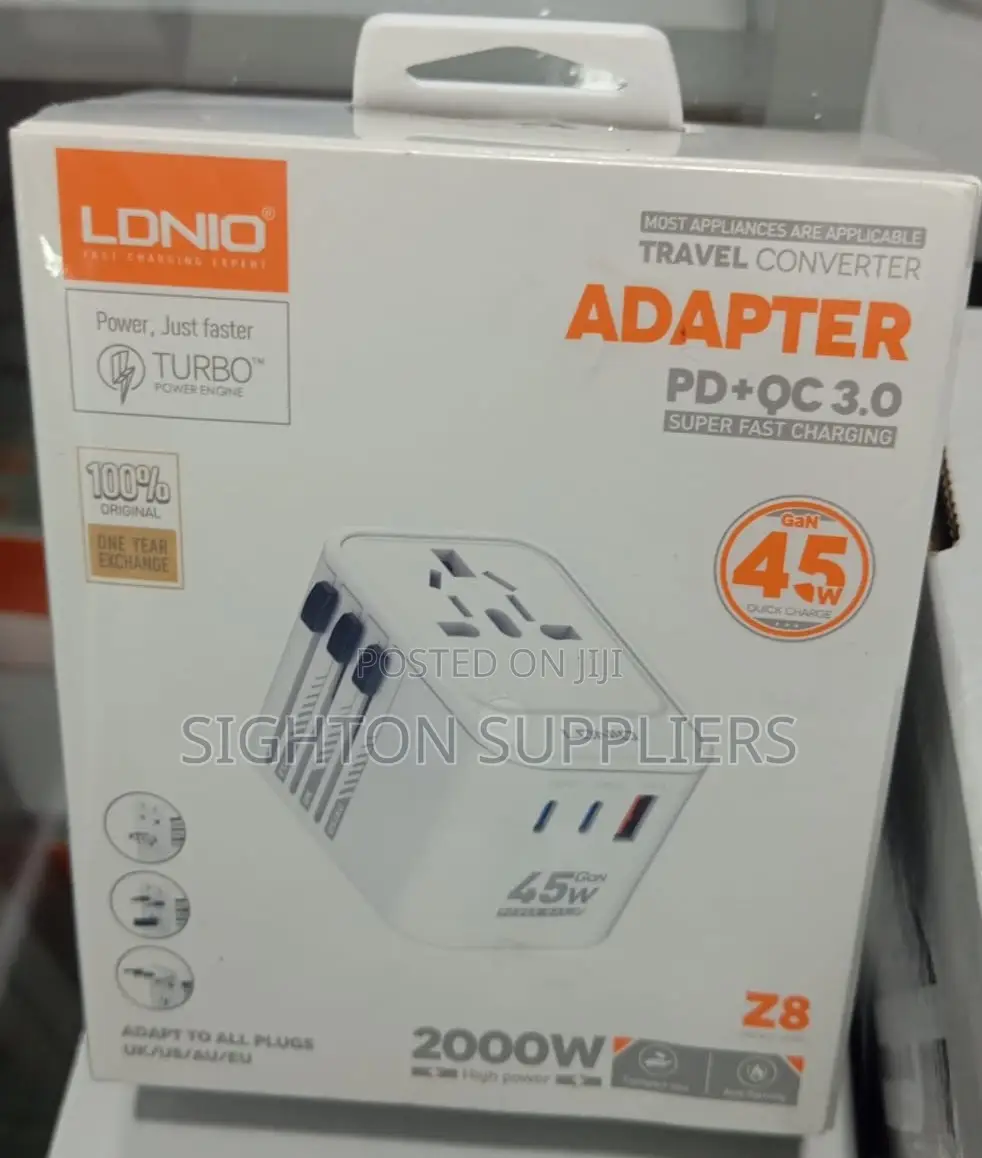 Ldnio 3 Usb Ports 45w Gan Travel Adapter Z8