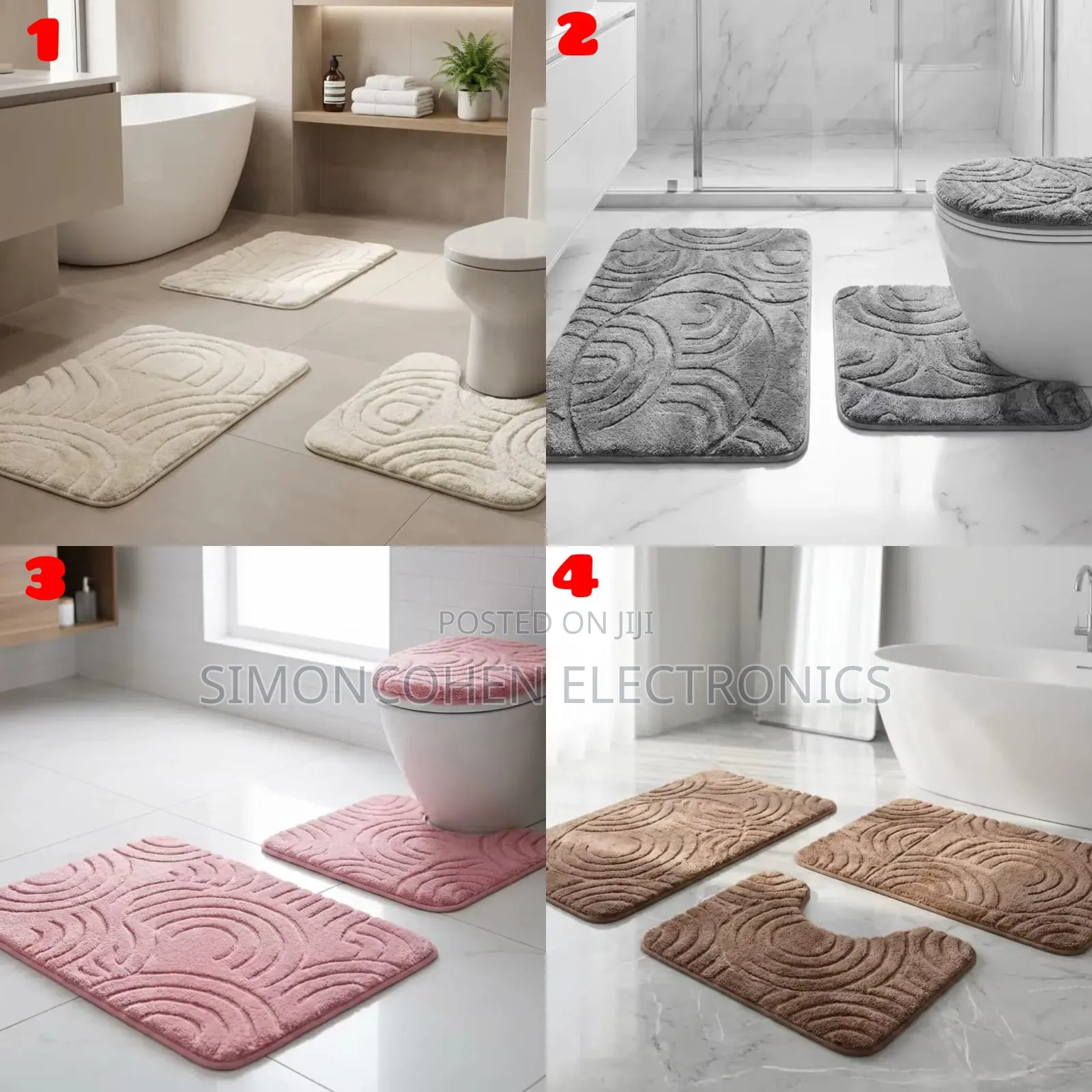 3pc Toilet/ Bathroom Mat  Set