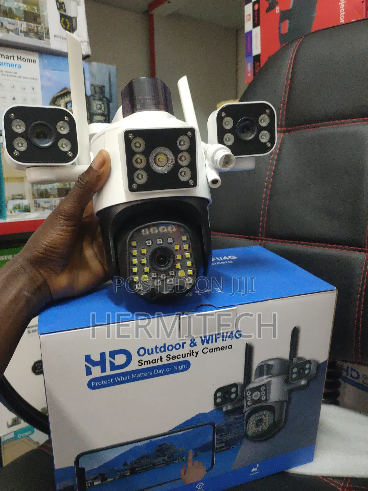 Outdoor 3 Lens Wifi Electric Model CCTV With Ethernet Port and Alarm