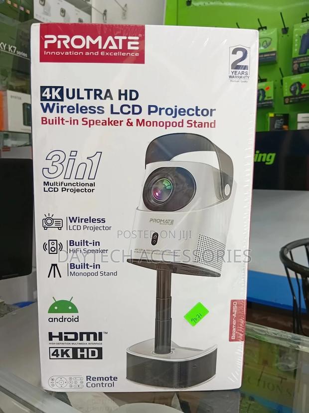 This Is a Promate Beamer-A250 Ultra Hd Wireless LCD Projector. - thumbnail 2