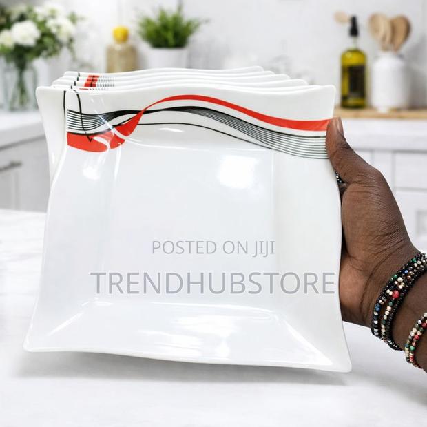 Price Drop! 6pcs Square Melamine Dinner Plates Durable Stylish - thumbnail 2