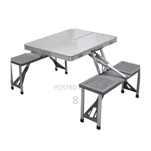 All-in-One Portable Picnic Table With Built-in Benches