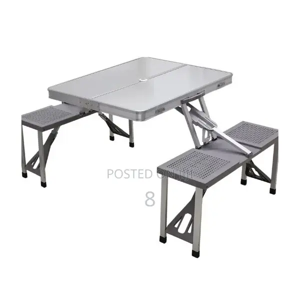 All-in-One Portable Picnic Table With Built-in Benches