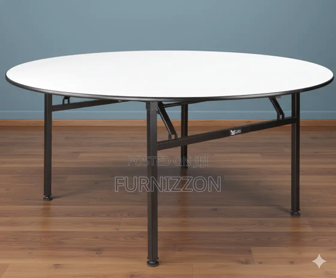 1.5m Wooden Round Foldable Table – Strong Space Saving