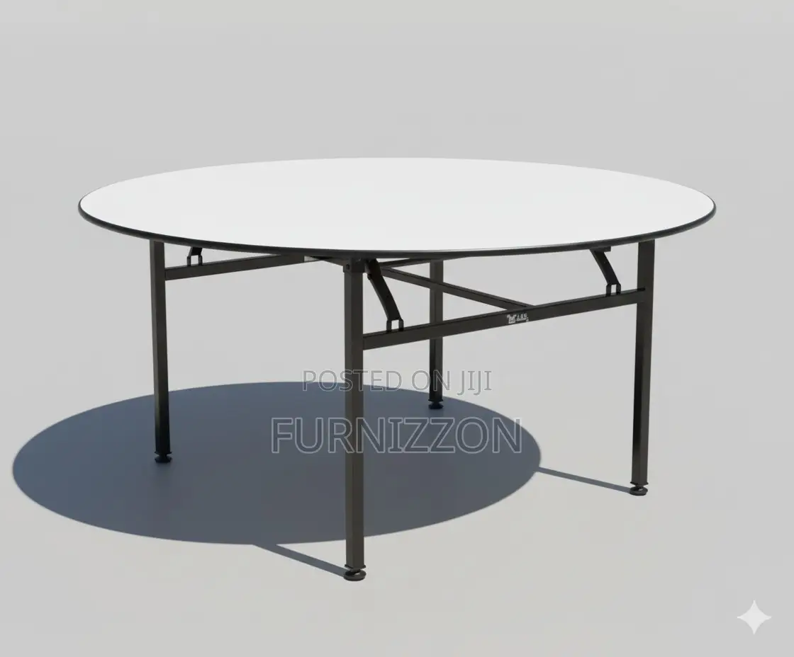 Strong 1.5m Wooden Round Folding Table for Multipurpose Use
