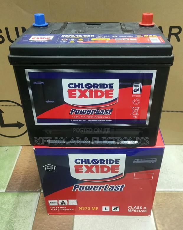 N70 -12 Volts Chloride Exide Maintenance Free Car Battery for 2000 Cc - main view