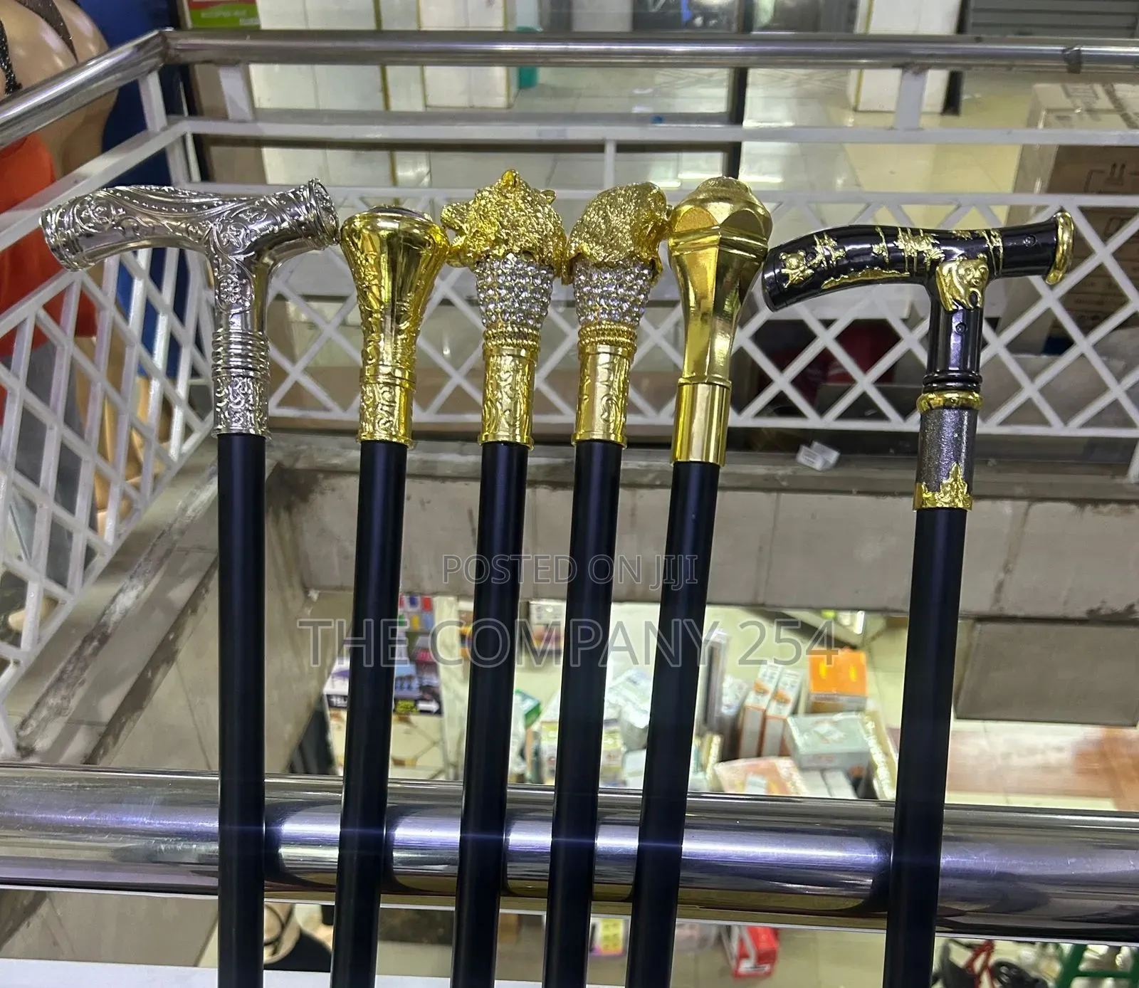 Quality Silver Gold Congolese Walks Stick With Sword