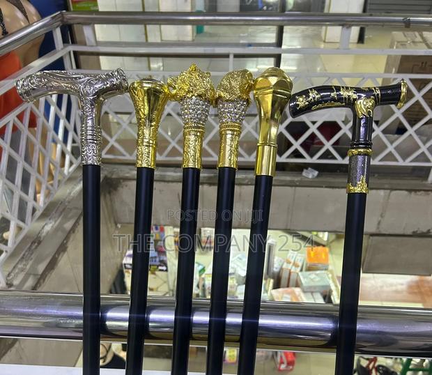 Quality Silver Gold Congolese Walks Stick With Sword