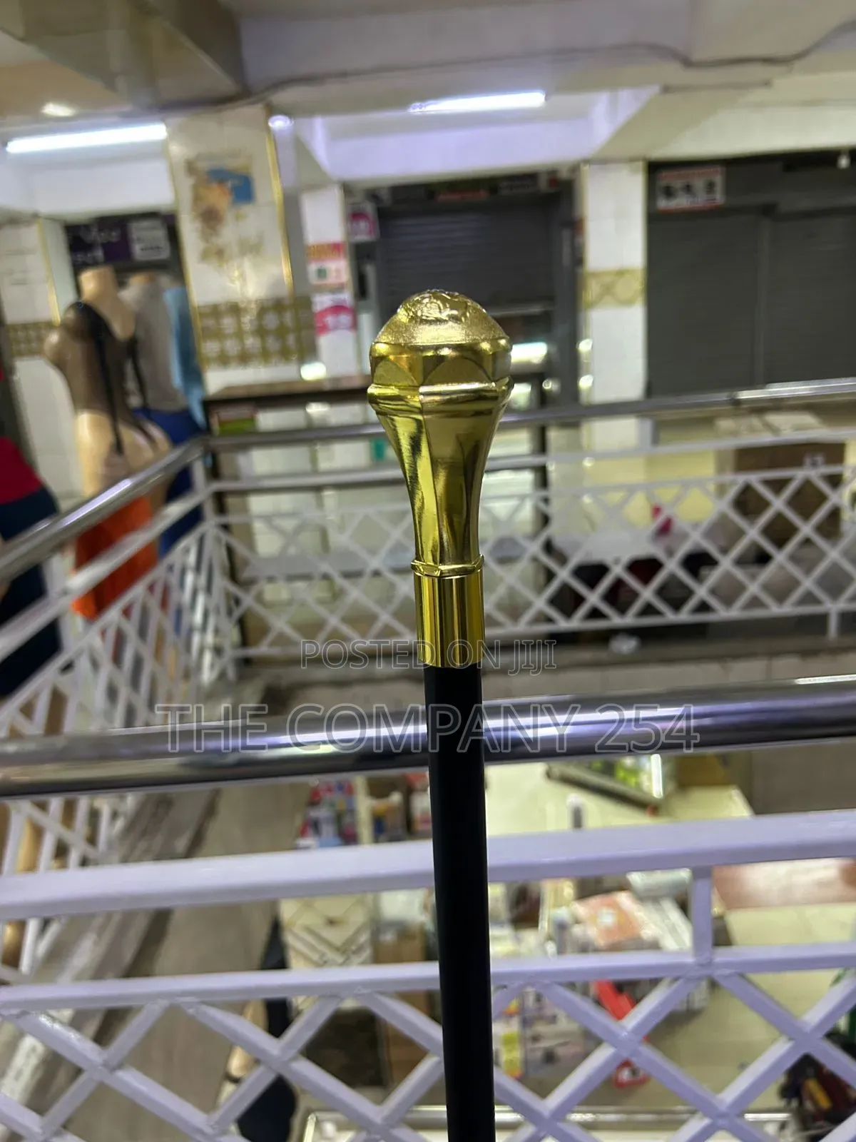 Quality Silver Gold Congolese Walks Stick With Sword