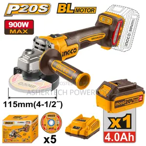 Ingco Cagli261521 Cordless Angle Grinder 900w 20v